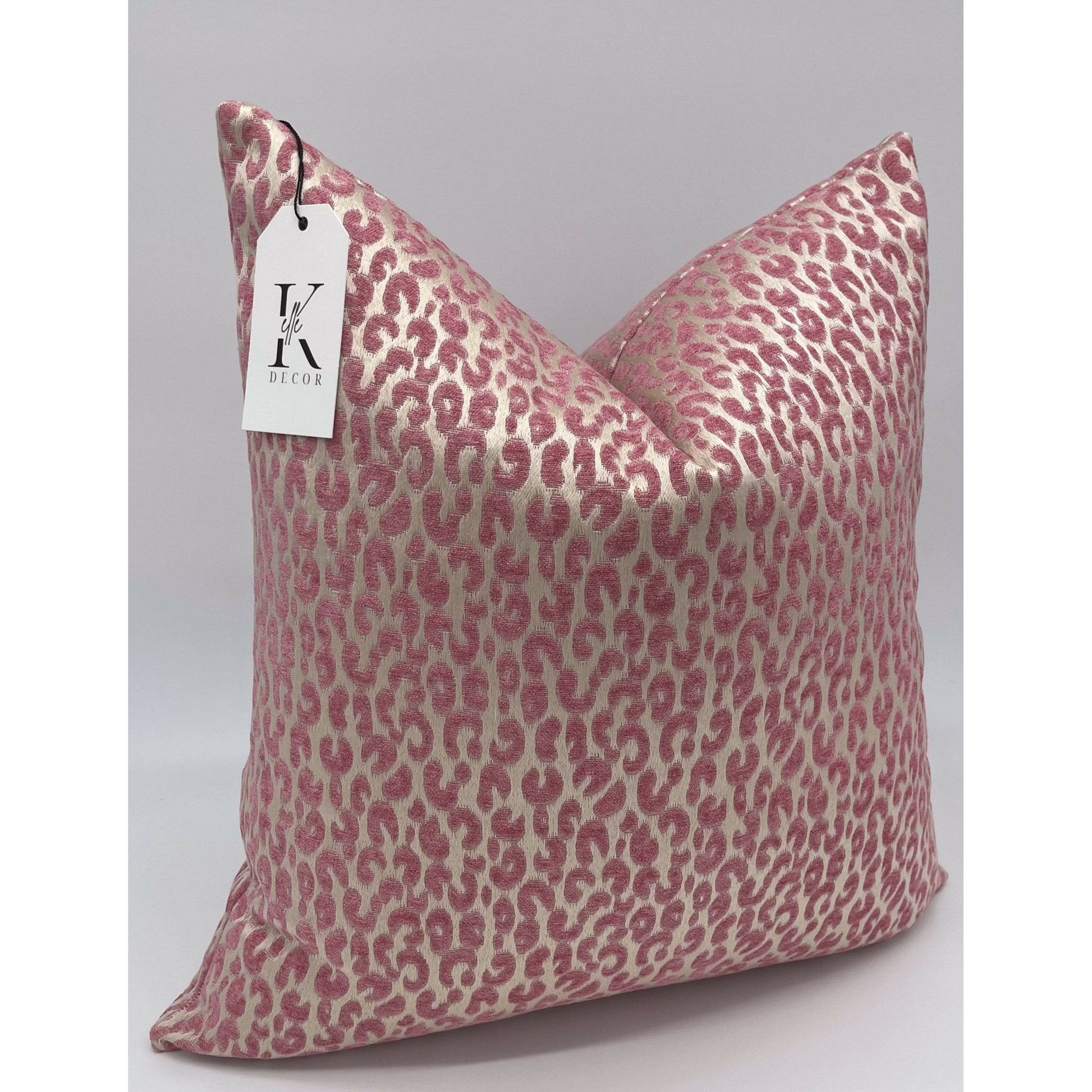 Pink leopard print online pillow