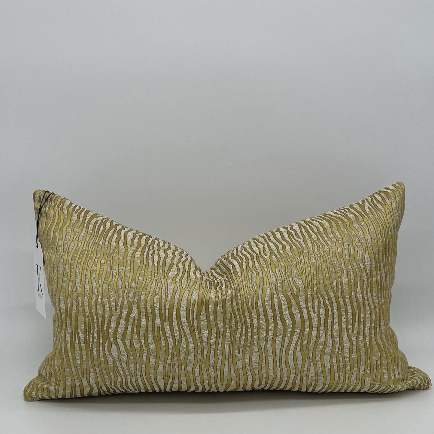 yellow-zebra luxury pillow cover lumbar size 12 x 20