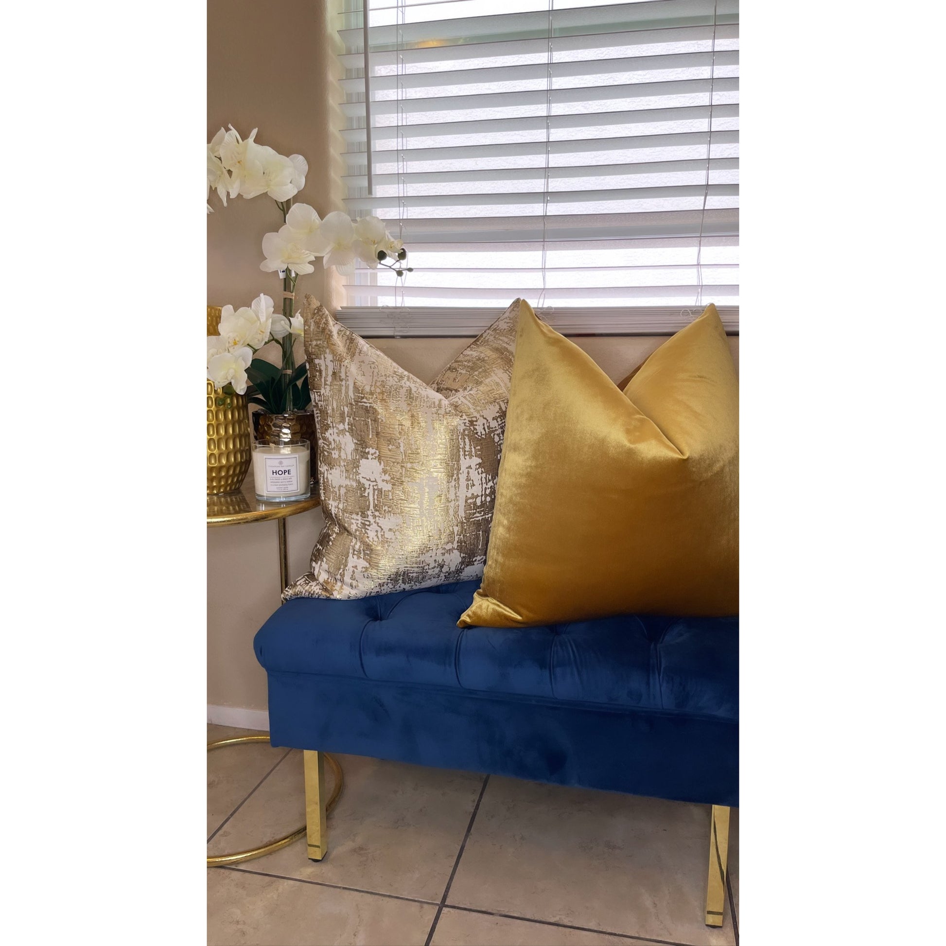 topaz-gold luxury velvet pillow cover